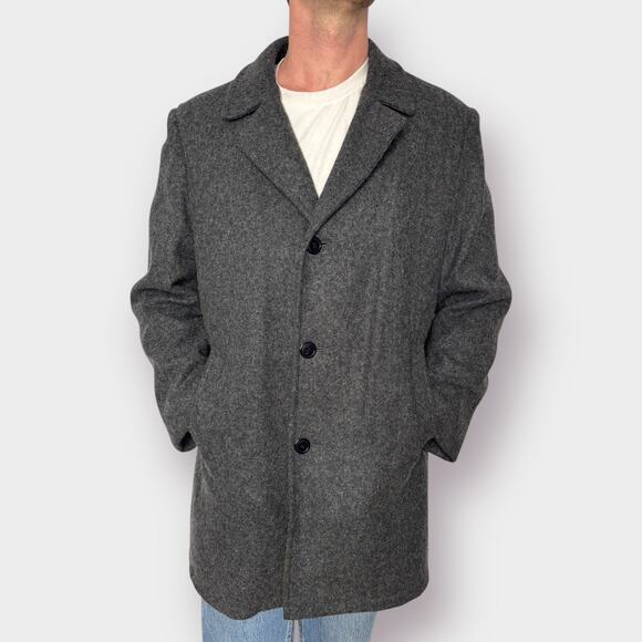 80s Botany‎ 500 gray wool overcoat - Picture 2 of 8